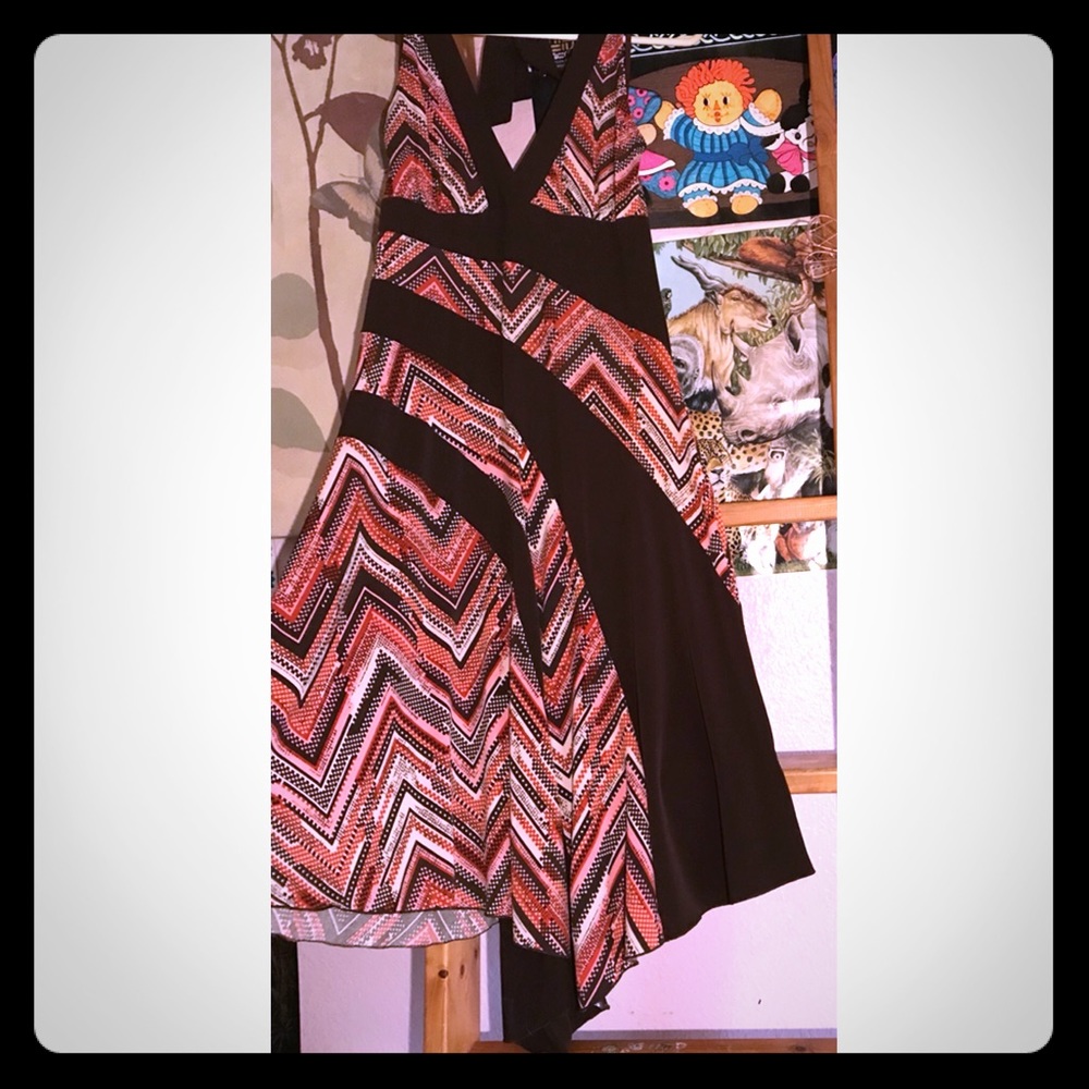 Patterned asymmetrical dress